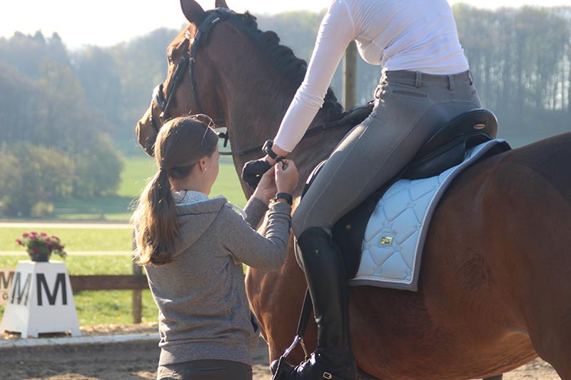 Test of Choice: ... der Sensor wird am Handgelenk des Reiters befestigt